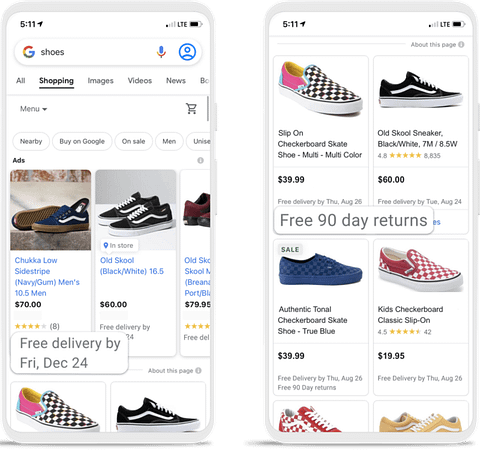 New Shipping and Return Annotations in Search Results in Google Search 1