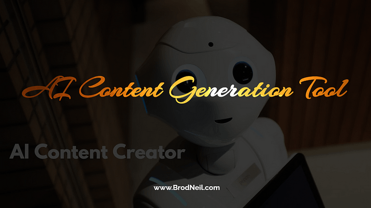 AI Content Generation Tool - background image is a robot